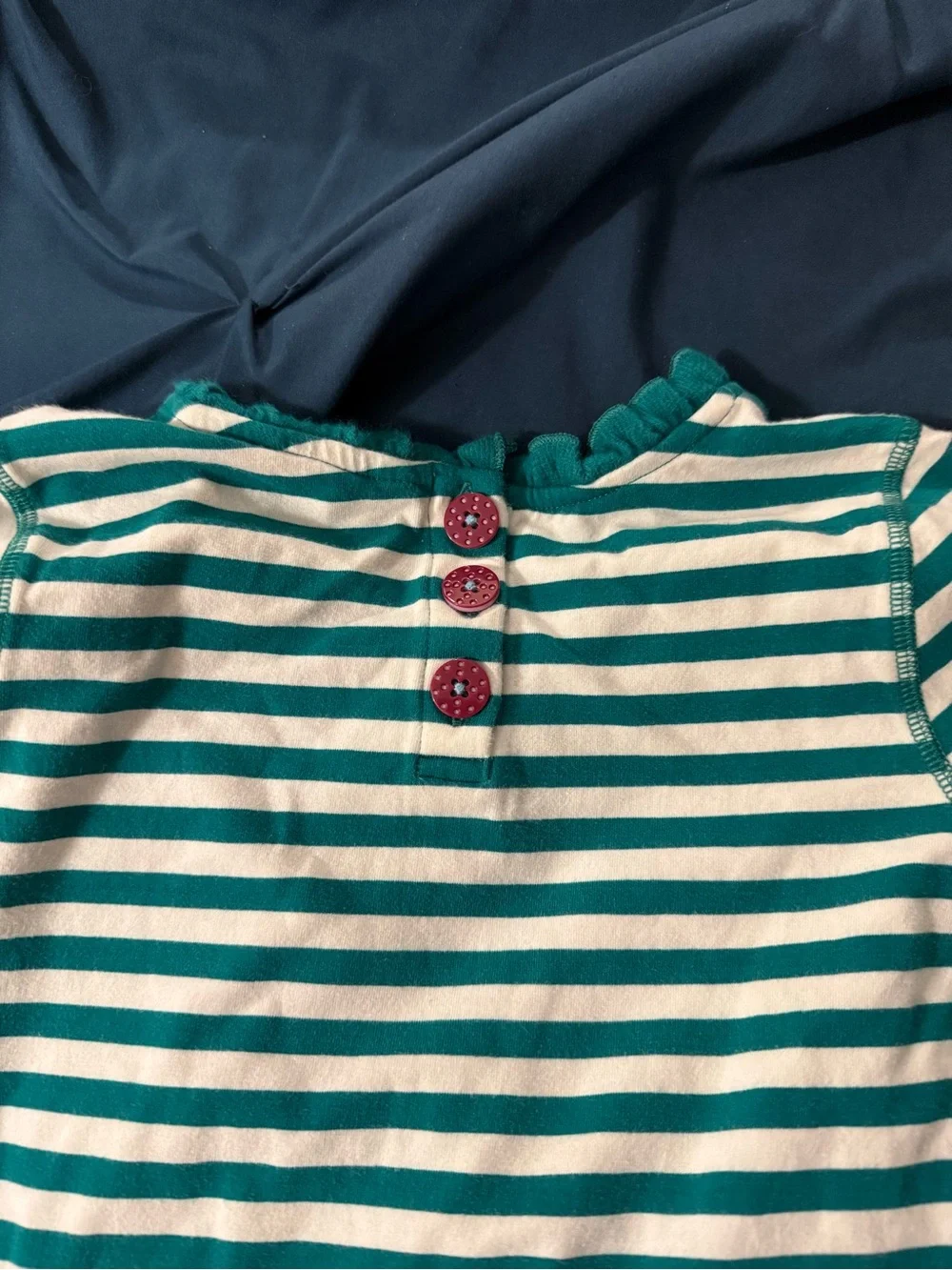 Matilda Jane Teal Green Striped Top with Navy Floral Pants